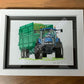 New Holland TM Tractor & Silage Trailer artwork - 8"x6" - Ian Leather