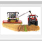 Claas Avero Combine Harvester & Case Maxxum Tractor