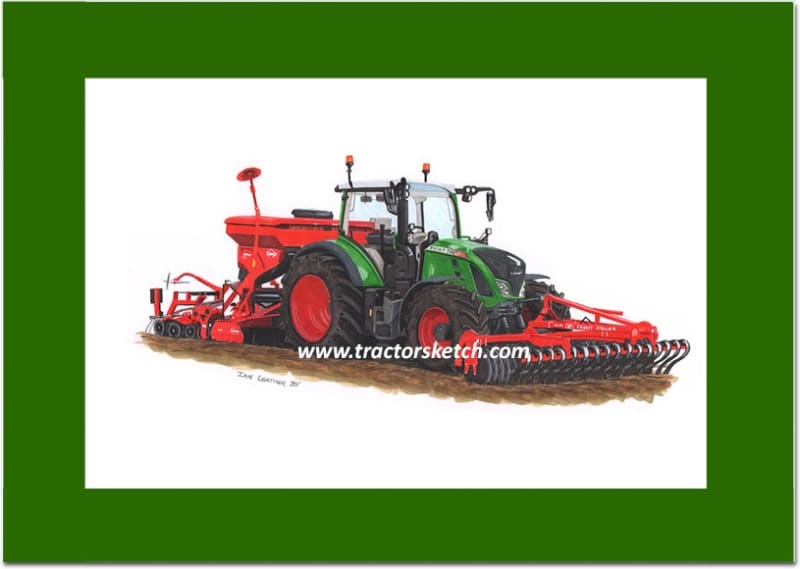 Fendt 724 Tractor with Drill & Front Press
