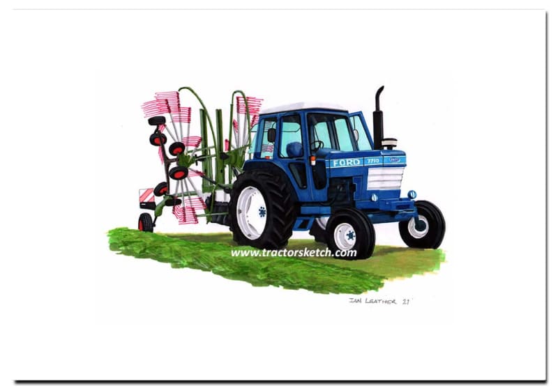 Ford 7710 Tractor & Claas Rake Art Print
