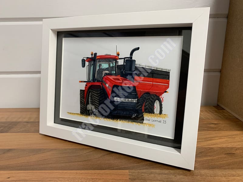 Case IH Quadtrac 420 Tractor & Grain Chaser artwork - 8"x6" - Ian Leather Original Sketch