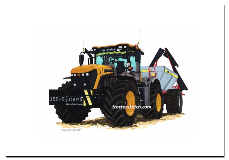 Jcb Fastrac 4220 Tractor- A3 - Ian Leather Original Sketch