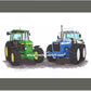 John Deere 3650 & County 1184 Tractors Art Print