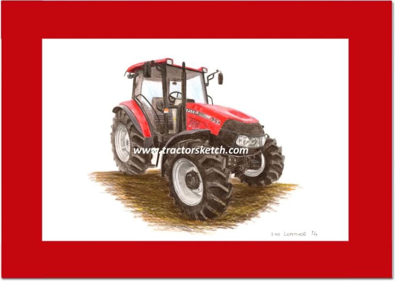 Case IH,Farmall 95a Tractor ,Tractor,  Ian Leather, Tractor Art, Drawing, Illustration, Pencil, sketch, A3,A4