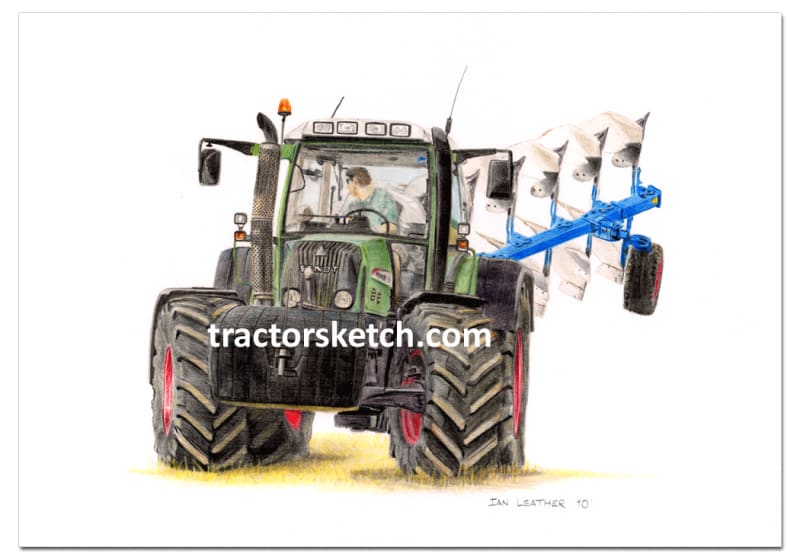 Fendt 820 & Lemken Plough - tractorsketch.com