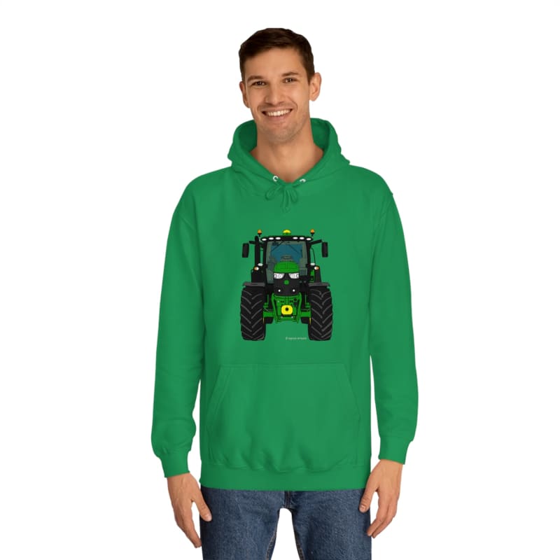 John Deere 6R Tractor - Adult Cartoon Hoodie