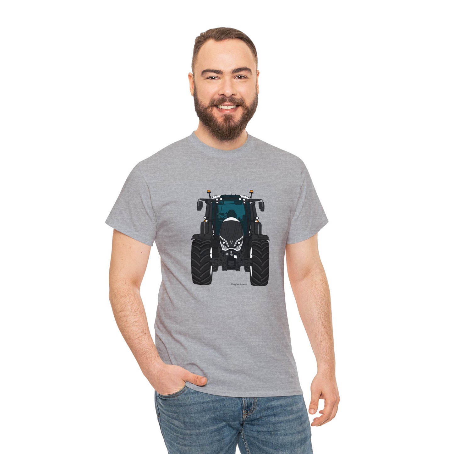 Valtra T White Tractor - Adult Classic Fit Cartoon T-Shirt