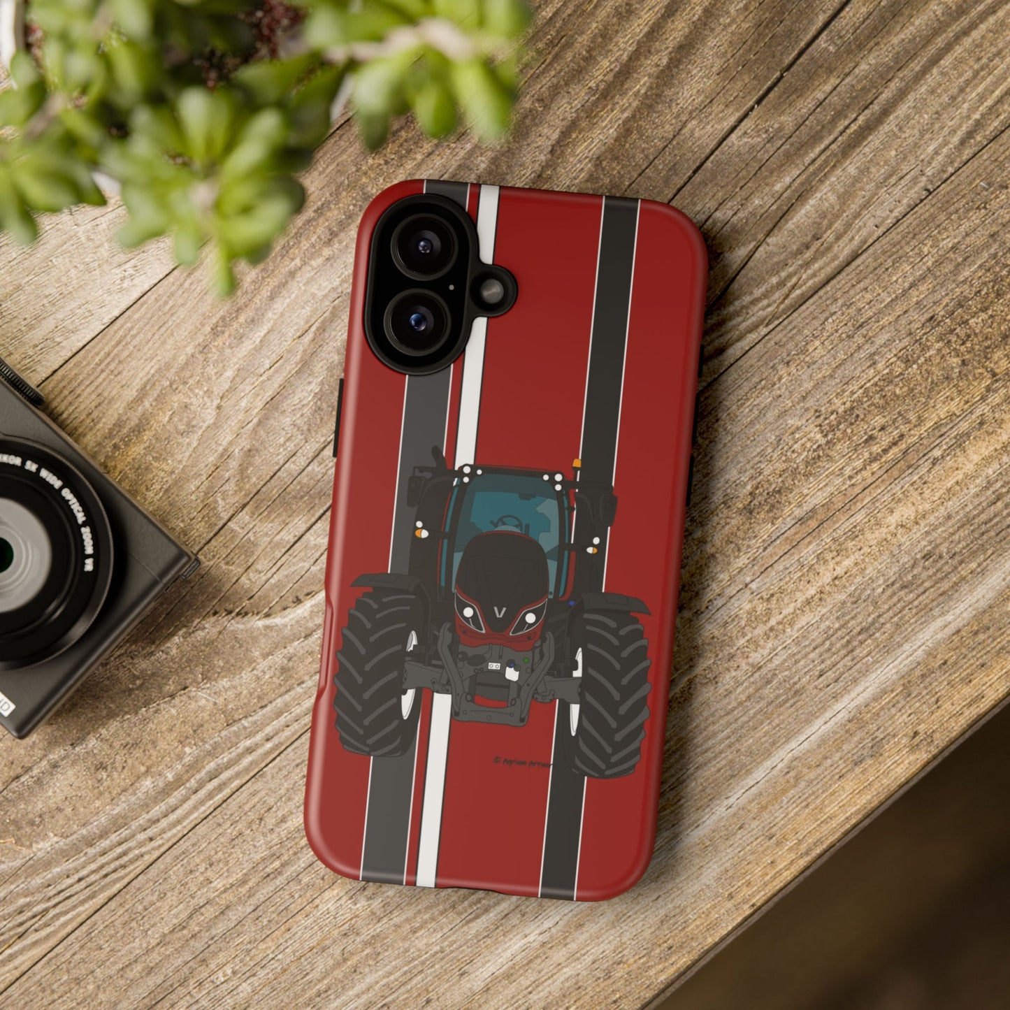 Maroon Tractor #1 Tough Phone Case