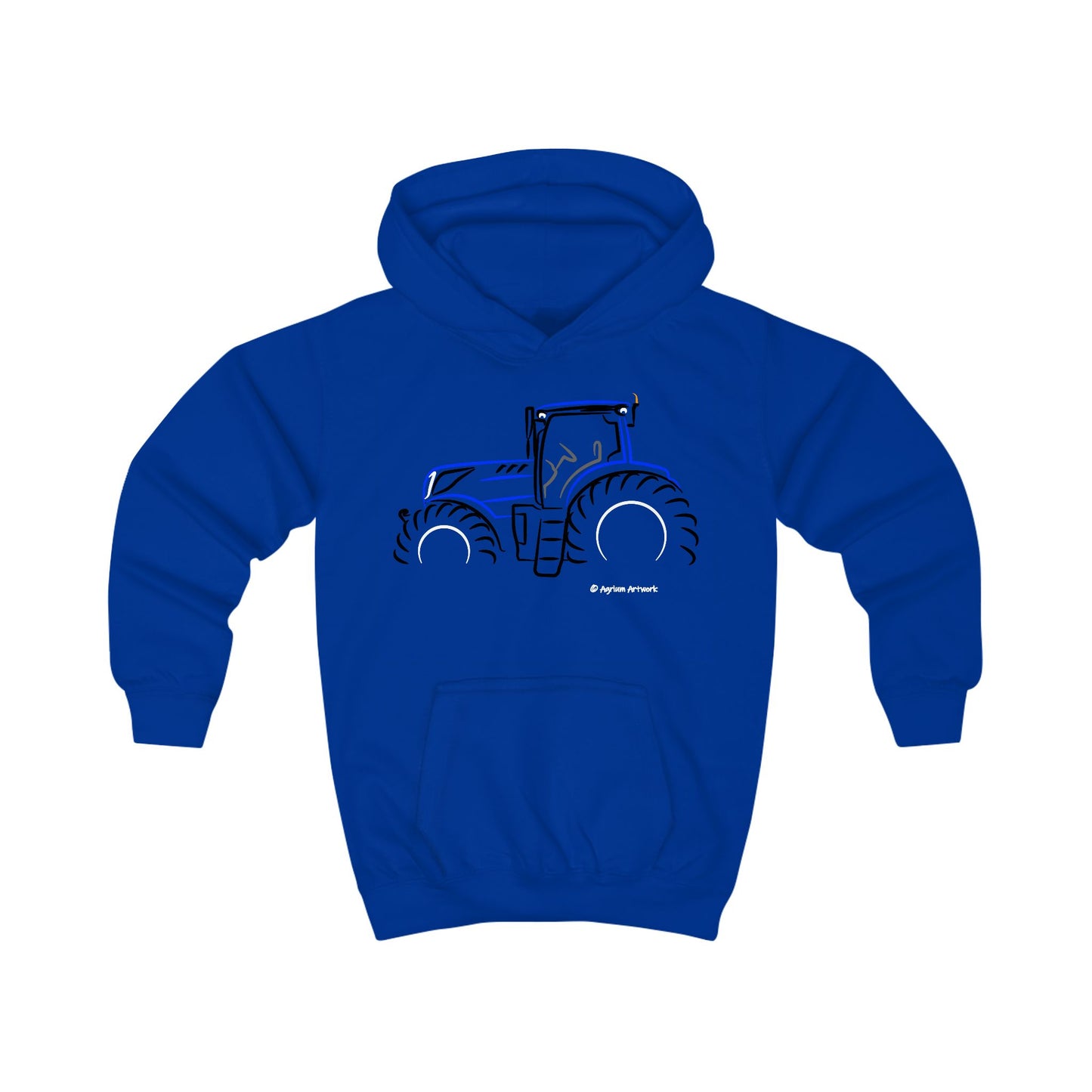 New Holland T7 Colour Tractor Highlights - Kids Hoodie