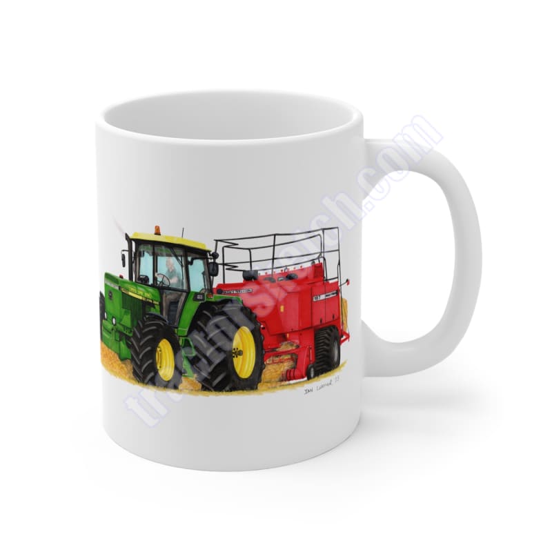 John Deere 4955 Tractor Bailing - Mug 11oz