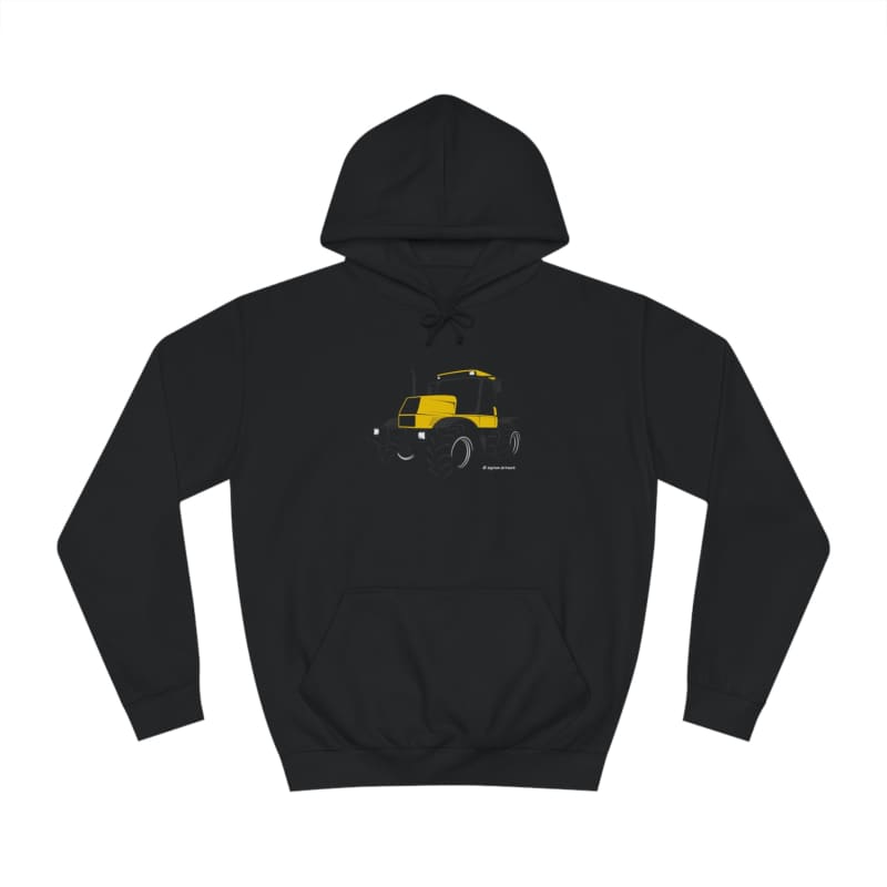 Yellow Fastrak 185-65 Tractor - Silhouette - Adult Hoodie