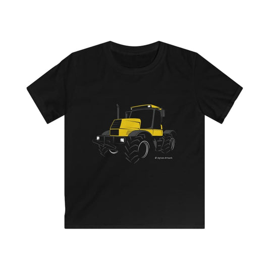 Yellow Fast 185-65 Tractor - Kids Silhouette T-Shirt