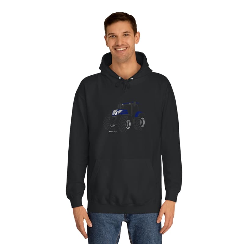 New Holland T7 Blue Power Tractor - Silhouette - Adult Hoodie
