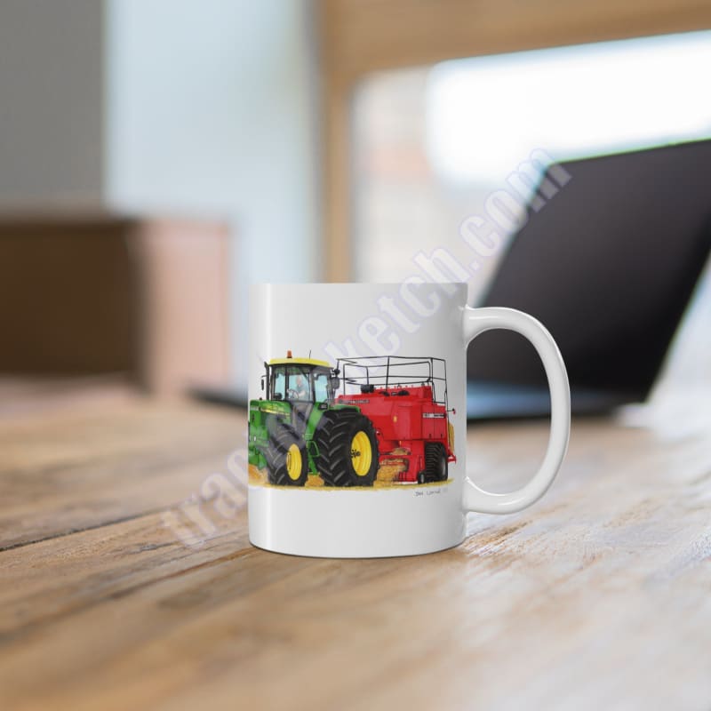 John Deere 4955 Tractor Bailing - Mug 11oz