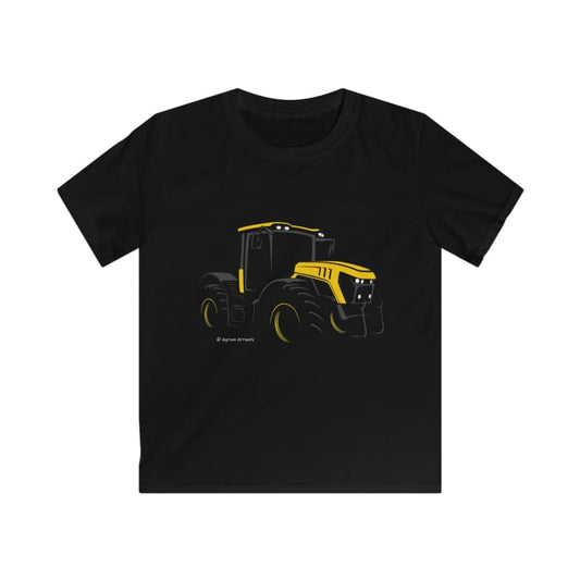 Yellow Fast 4000 Series Tractor - Kids Silhouette T-Shirt