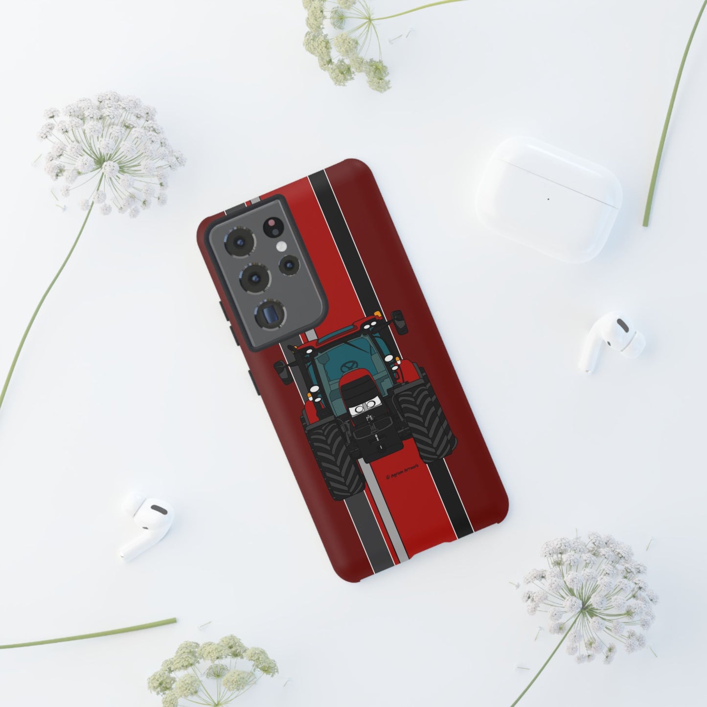 Dark Red Tractor #1 Tough Phone Case