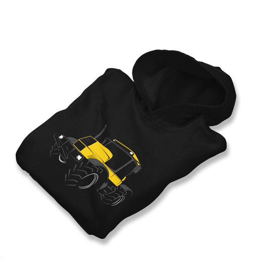 Yellow Fast 185-65 Tractor - Kids Silhouette Hoodie