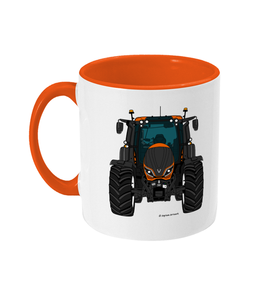 Orange Tractor Coloured 11oz Mug