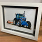 Ford 8630 Tractor ploughing artwork - 8"x6" Ian Leather Original Sketch