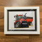 Case IH Quadtrac 420 Tractor & Grain Chaser artwork - 8"x6" - Ian Leather Original Sketch