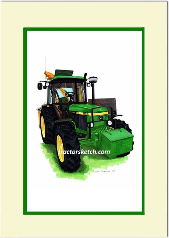 John Deere 2850 Tractor & Hedgecutter Art Print