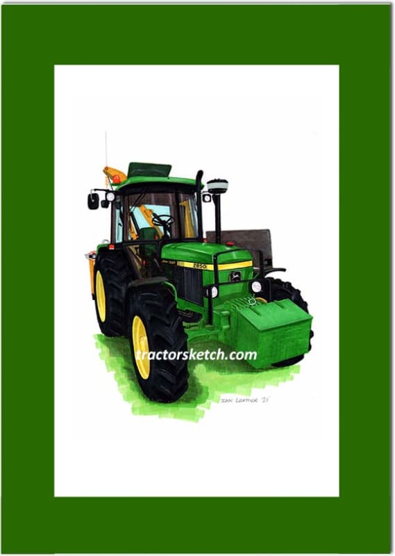 John Deere 2850 Tractor & Hedgecutter Art Print