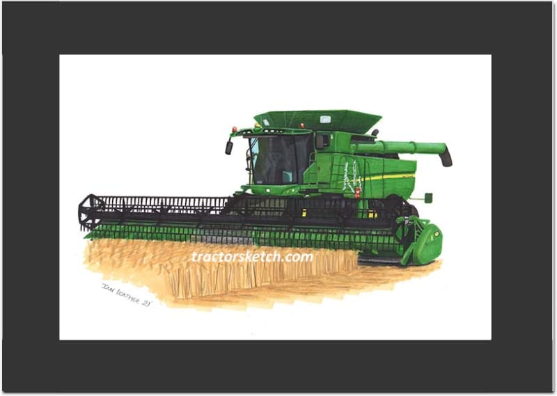 John Deere S Series Combine Harvester Art Print