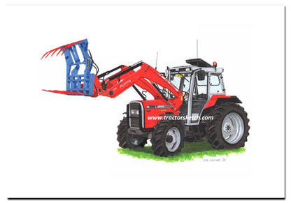 Massey Ferguson 390T  Tractor & Loader Art Print