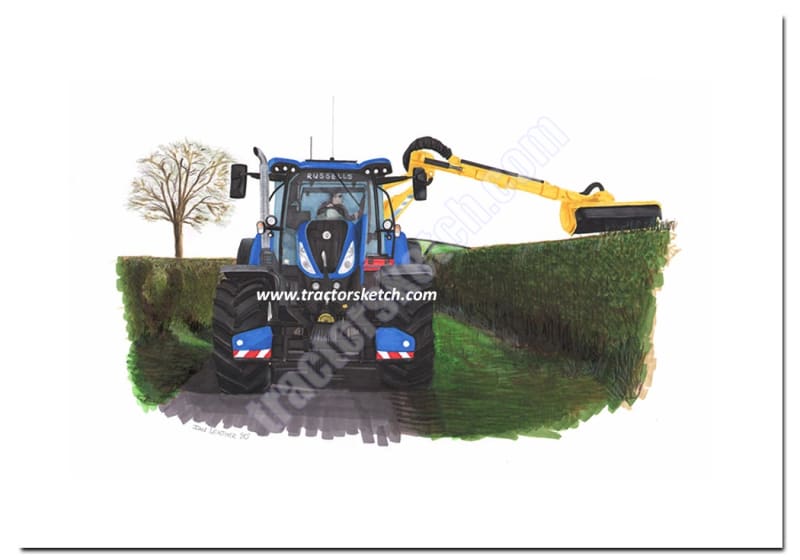 New Holland T7 Tractor Hedgecutting