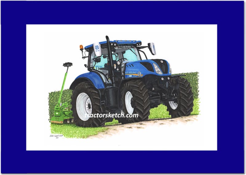 New Holland T7.210 Tractor Art Print