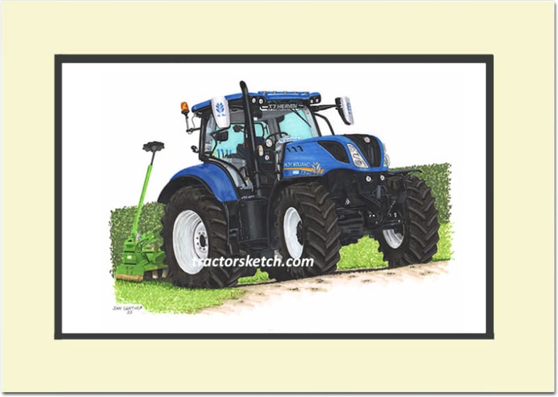 New Holland T7.210 Tractor Art Print