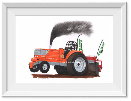 Orange Factory Tractor Puller
