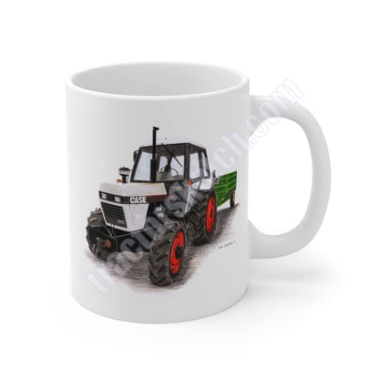 Case 1394 Tractor & Fraser Trailer Mug 11oz / IH - David Brown Coffee 