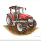 Case IH,Farmall 95a , Tractor,  Ian Leather, Tractor Art, Drawing, Illustration, Pencil, sketch, A3,A4