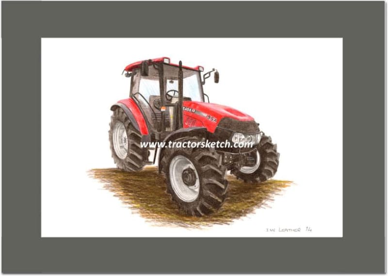 Case IH,Farmall 95a Tractor , Tractor,  Ian Leather, Tractor Art, Drawing, Illustration, Pencil, sketch, A3,A4