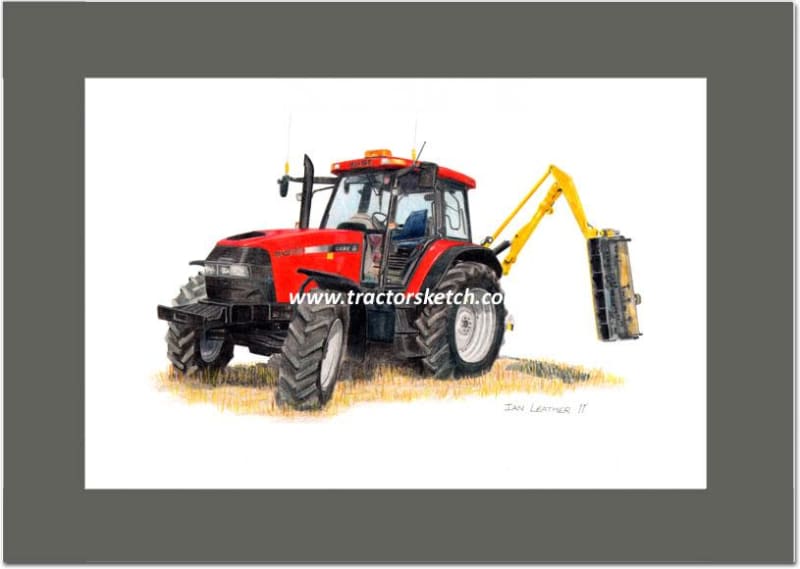 Case IH,MXM120 Tractor , Tractor,  Ian Leather, Tractor Art, Drawing, Illustration, Pencil, sketch, A3,A4