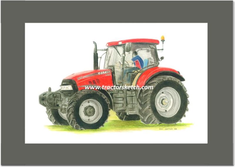 Case IH,Puma 155 Tractor , Tractor,  Ian Leather, Tractor Art, Drawing, Illustration, Pencil, sketch, A3,A4