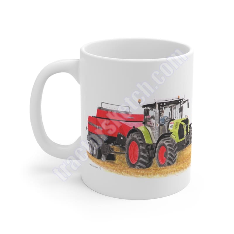 Claas Arion 650 & Square Baler Tractor Ceramic Mug 11oz