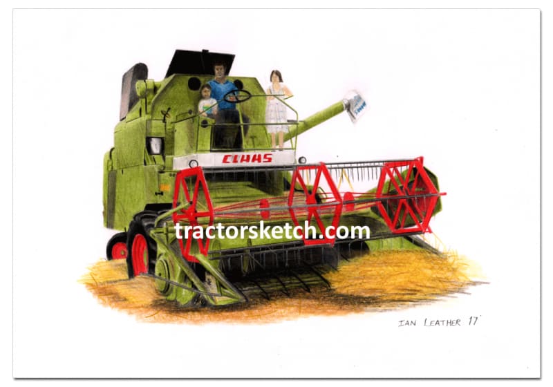 Tractor Art Drawing Sketch Picture Claas Combine