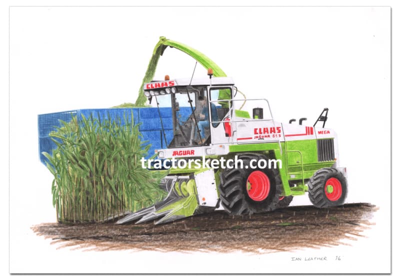 Tractor Art Drawing Sketch Picture Claas Jaguar 695