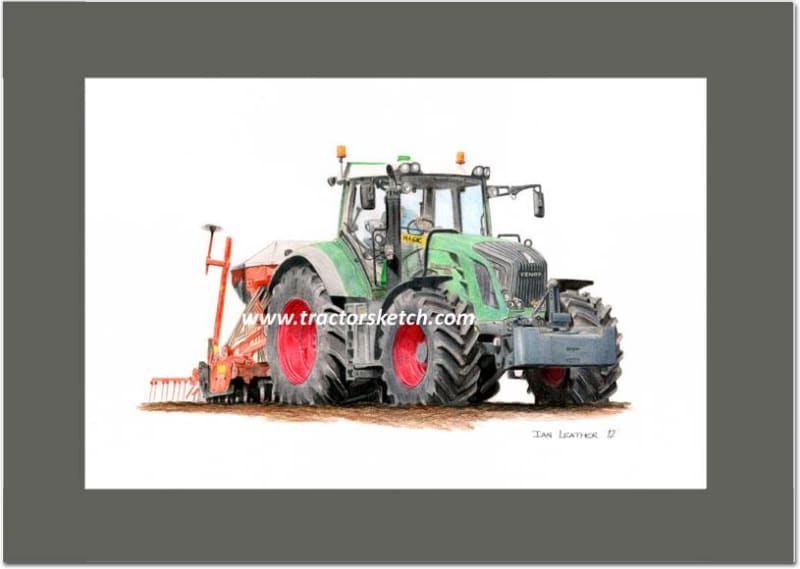 Fendt 828 & Drill - tractorsketch.com
