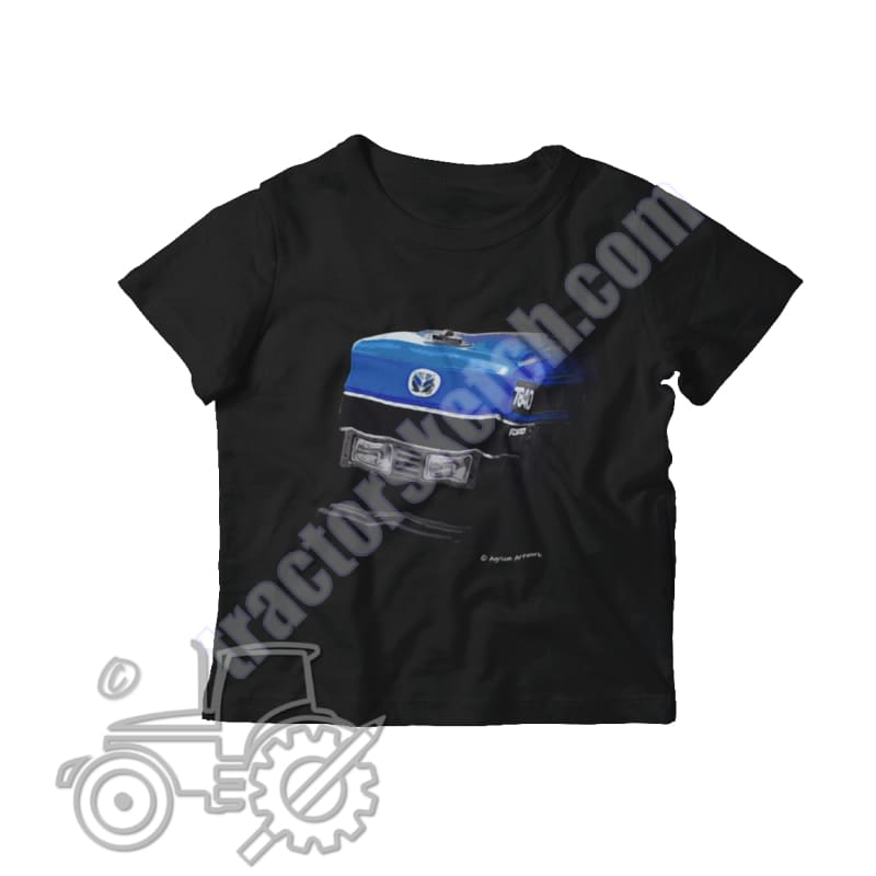 Ford New Holland 7840 Kids Softstyle T-Shirt - tractorsketch.com