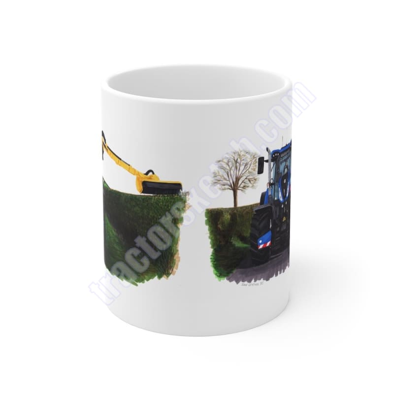 New Holland T7 Tractor & Hedgecutter Mug Coffee Tea Cup