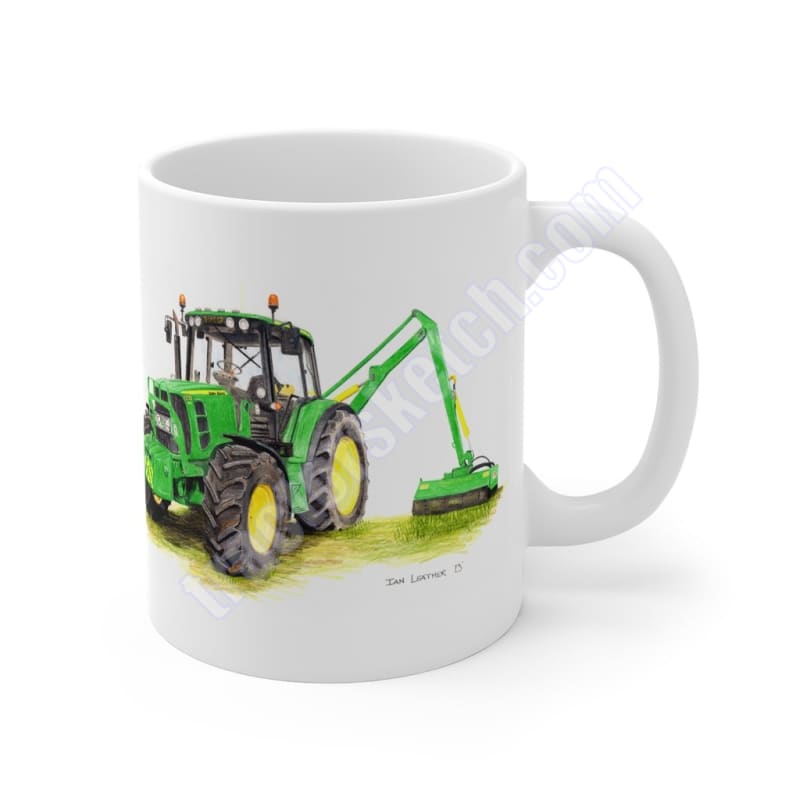 John Deere 6330 & Hedgecutter Tractor Ceramic Mug 11oz