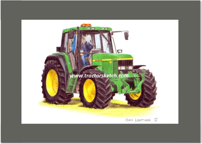 John Deere,6910S , Tractor,  Ian Leather, Tractor Art, Drawing, Illustration, Pencil, sketch, A3,A4