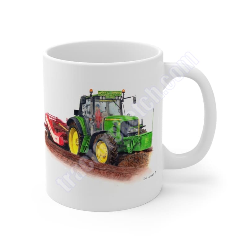 John Deere 6930 & Destoner Tractor 11oz Ceramic Coffee Mug