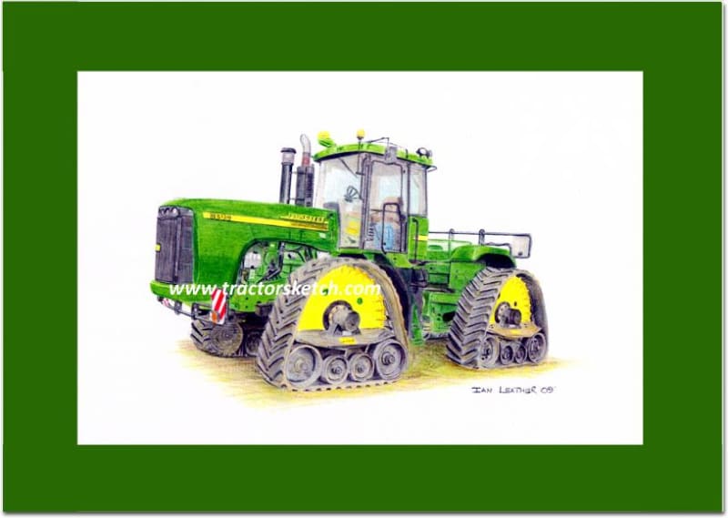 John Deere,9620H-Trax ,Tractor,  Ian Leather, Tractor Art, Drawing, Illustration, Pencil, sketch, A3,A4
