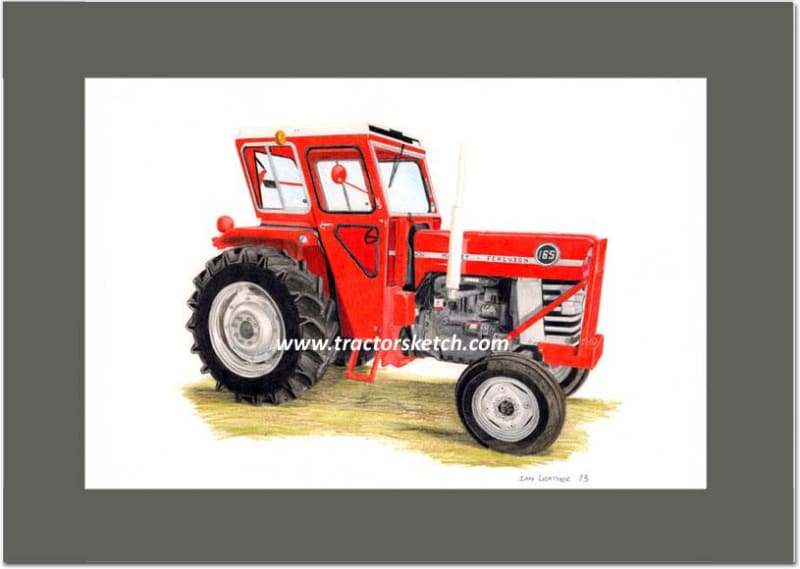Massey Ferguson,165 Tractor , Tractor,  Ian Leather, Tractor Art, Drawing, Illustration, Pencil, sketch, A3,A4