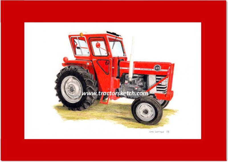 Massey Ferguson,165 Tractor , Tractor,  Ian Leather, Tractor Art, Drawing, Illustration, Pencil, sketch, A3,A4