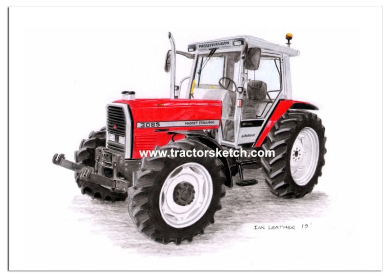 Massey Ferguson,3085 , Tractor,  Ian Leather, Tractor Art, Drawing, Illustration, Pencil, sketch, A3,A4